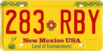 NM license plate 283RBY