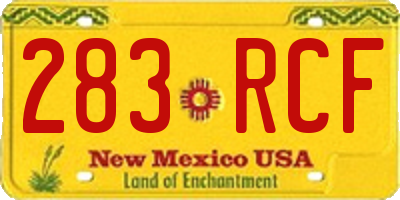 NM license plate 283RCF
