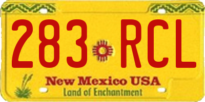 NM license plate 283RCL