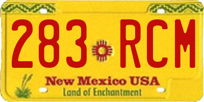 NM license plate 283RCM