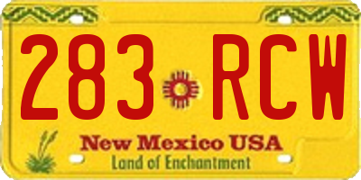 NM license plate 283RCW