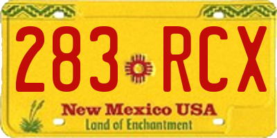 NM license plate 283RCX