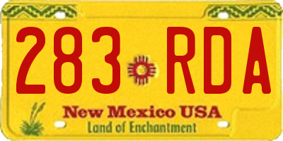 NM license plate 283RDA
