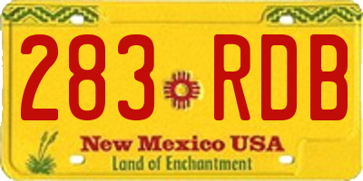 NM license plate 283RDB
