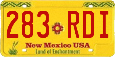 NM license plate 283RDI