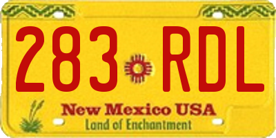 NM license plate 283RDL