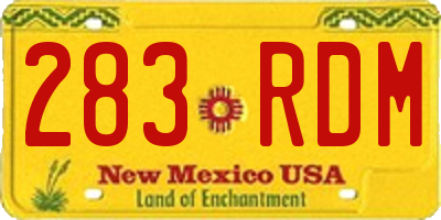 NM license plate 283RDM