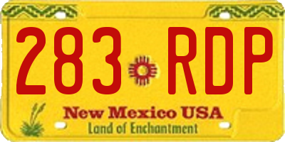 NM license plate 283RDP