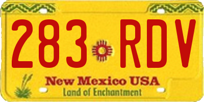 NM license plate 283RDV