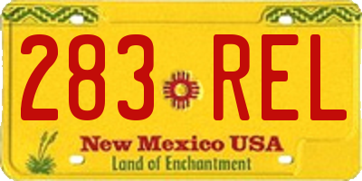 NM license plate 283REL
