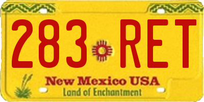 NM license plate 283RET