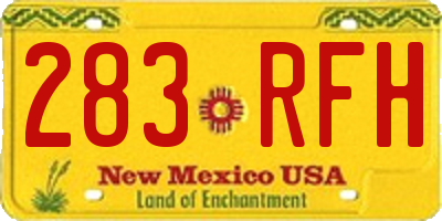 NM license plate 283RFH