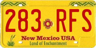 NM license plate 283RFS