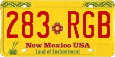 NM license plate 283RGB