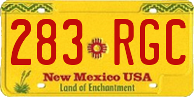 NM license plate 283RGC