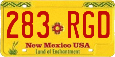 NM license plate 283RGD
