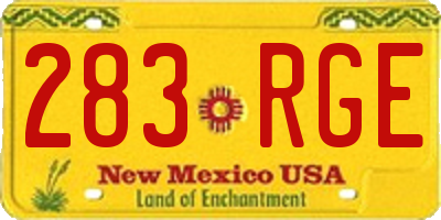 NM license plate 283RGE