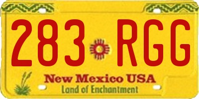 NM license plate 283RGG