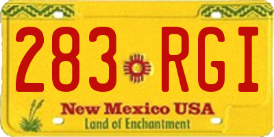 NM license plate 283RGI