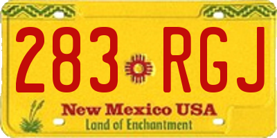 NM license plate 283RGJ