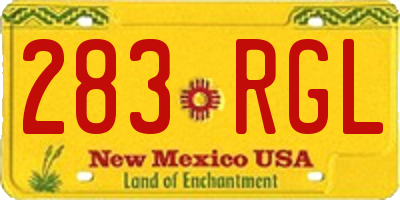 NM license plate 283RGL