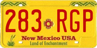 NM license plate 283RGP