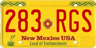 NM license plate 283RGS