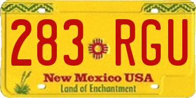 NM license plate 283RGU