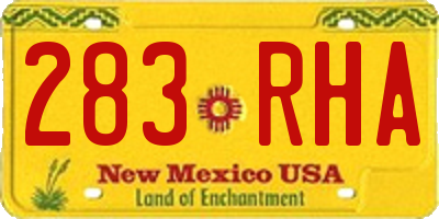 NM license plate 283RHA