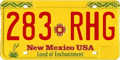 NM license plate 283RHG