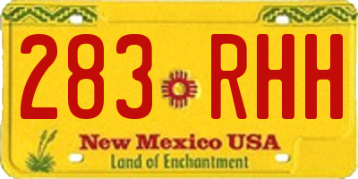 NM license plate 283RHH