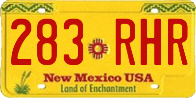NM license plate 283RHR