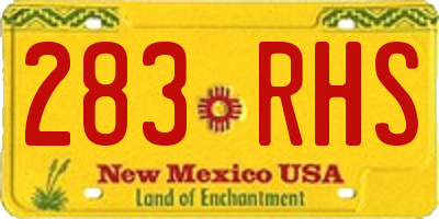 NM license plate 283RHS