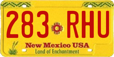 NM license plate 283RHU