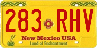 NM license plate 283RHV
