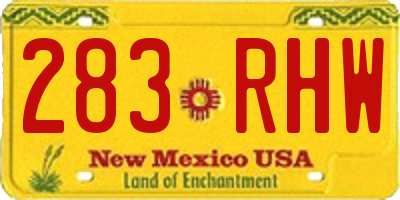 NM license plate 283RHW