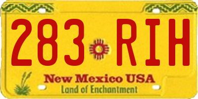 NM license plate 283RIH