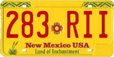 NM license plate 283RII