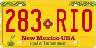 NM license plate 283RIO