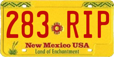 NM license plate 283RIP