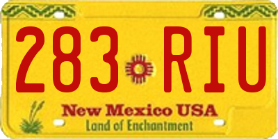 NM license plate 283RIU