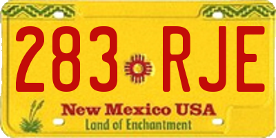 NM license plate 283RJE