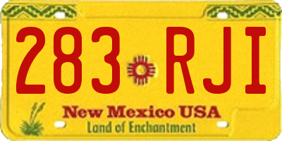 NM license plate 283RJI