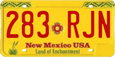 NM license plate 283RJN