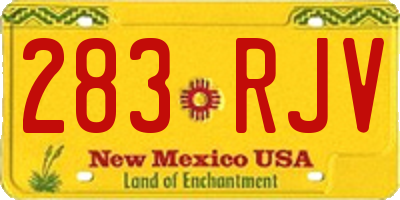 NM license plate 283RJV