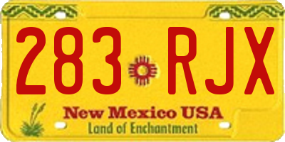 NM license plate 283RJX