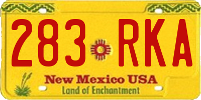 NM license plate 283RKA