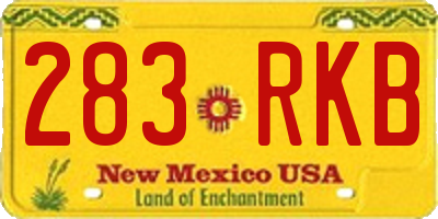 NM license plate 283RKB