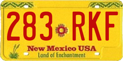 NM license plate 283RKF