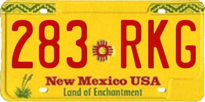 NM license plate 283RKG